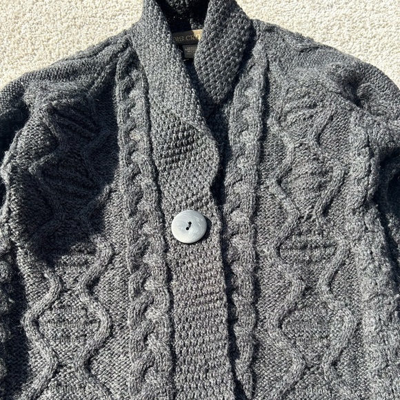 Inis Craft 100% Merino Wool Gray Cardigan Size S - Picture 6 of 13